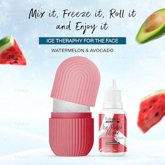 Fabskin ICE ROLLER FOR FACE, NECK AND BODY | ICE ROLLER FOR FACE MASSAGER | FACE ICE ROLLER FOR MEN & WOMEN | ICE CUBE FACIAL ROLLER KIT | FOR SKIN MOISTURIZING & SOOTHING (RED) - Image 2